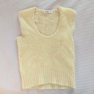VINTAGE Italian Light Yellow Mohair Sweater Vest | Size M-L